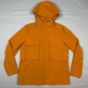 Lululemon Mens Stretch Cargo Jacket XS Relaxed Fit Hooded Autumn Orange C1